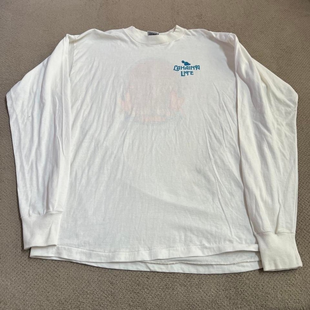 Vintage 1980's Lahaina Lite Beer Brewery Hawaii long sleeve T-Shirt Size XL - Picture 3 of 6